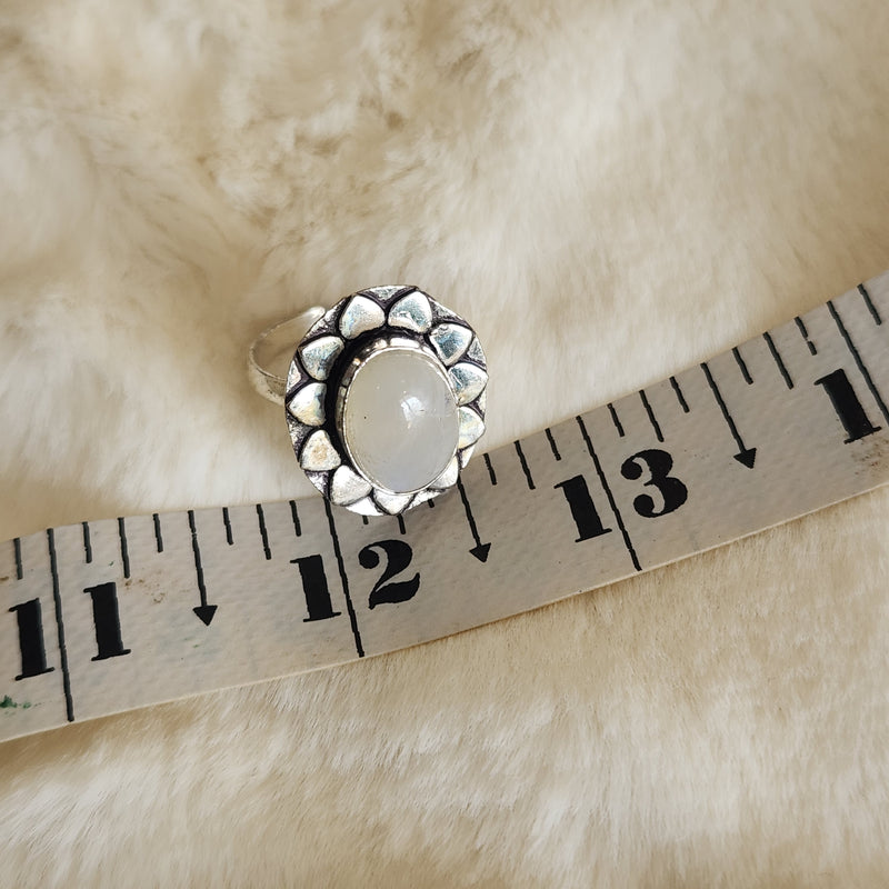 Certified Moonstone Adjustable Ring-R42