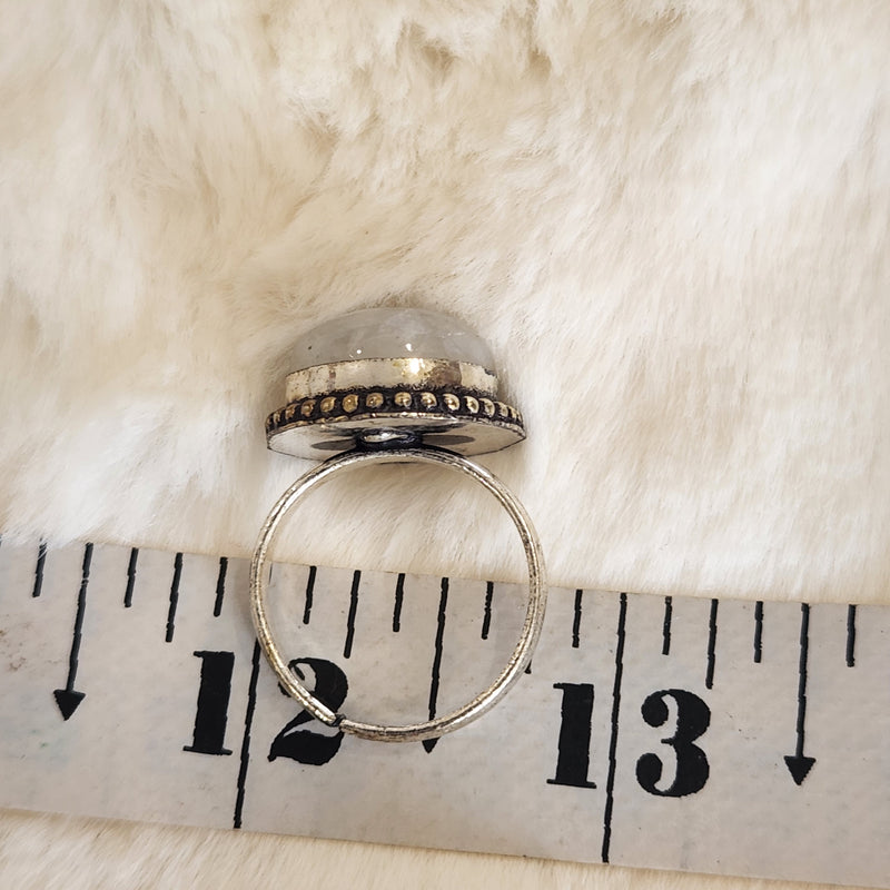Certified Moonstone Adjustable Ring-R43