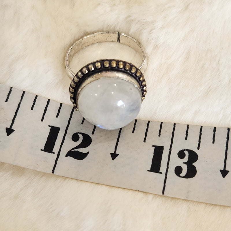 Certified Moonstone Adjustable Ring-R43