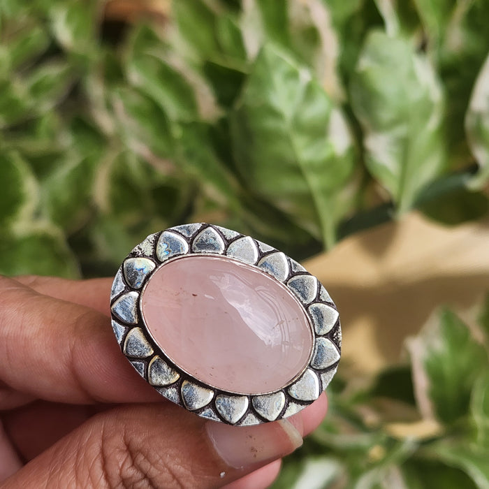 Certified Rose Quartz Adjustable Rings- R74
