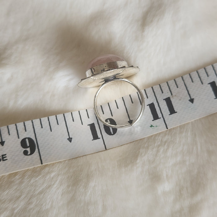 Certified Rose Quartz Adjustable Rings- R74