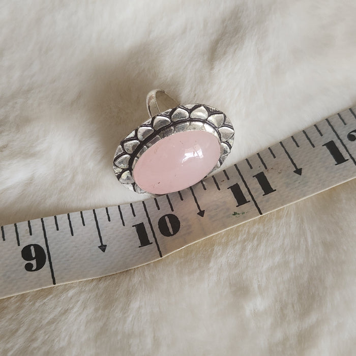 Certified Rose Quartz Adjustable Rings- R74