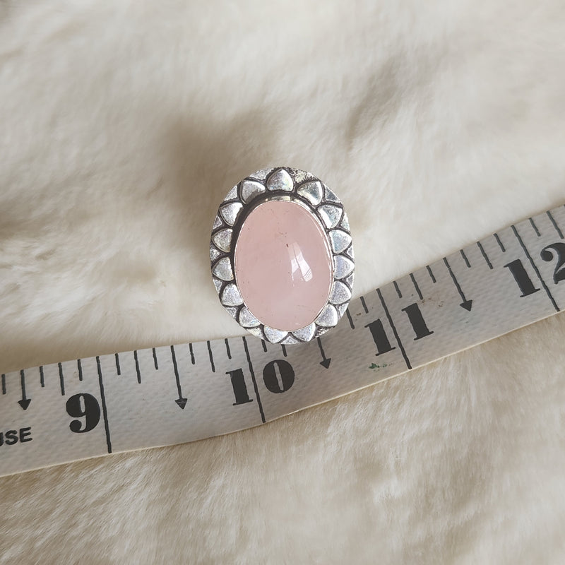 Certified Rose Quartz Adjustable Rings- R74