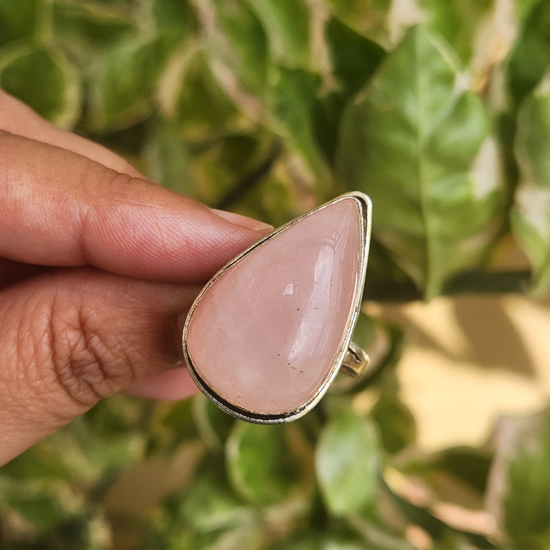 Certified Rose Quartz Adjustable Rings- R75