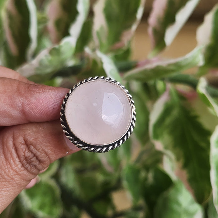 Certified Rose Quartz Adjustable Rings- R76