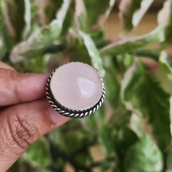 Certified Rose Quartz Adjustable Rings- R76