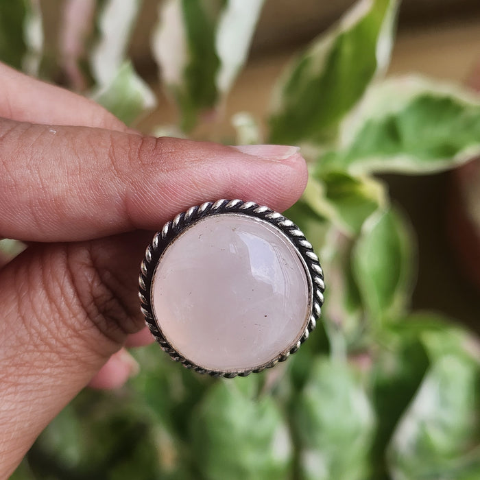 Certified Rose Quartz Adjustable Rings- R76