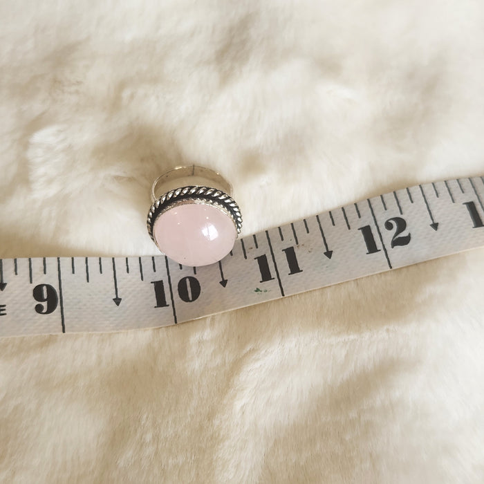 Certified Rose Quartz Adjustable Rings- R76