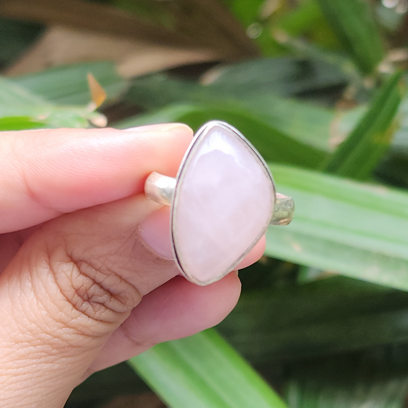Certified Rose Quartz Adjustable Rings- R66