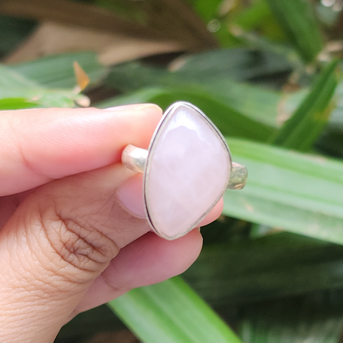Certified Rose Quartz Adjustable Rings- R66