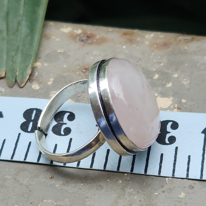 Certified Rose Quartz Adjustable Rings- R61