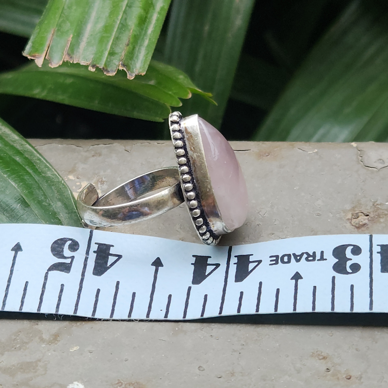 Certified Rose Quartz Adjustable Rings- R59