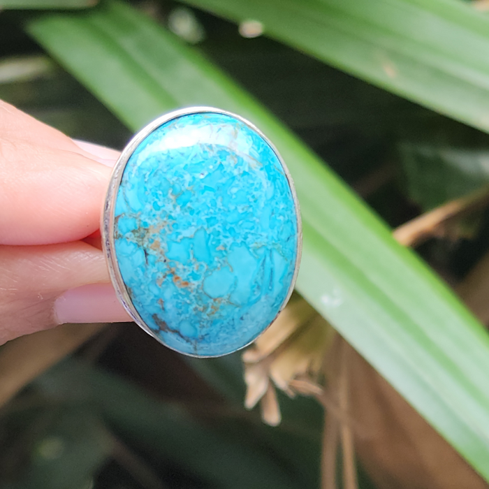 Certified Turquoise Firoza Adjustable Rings- R72