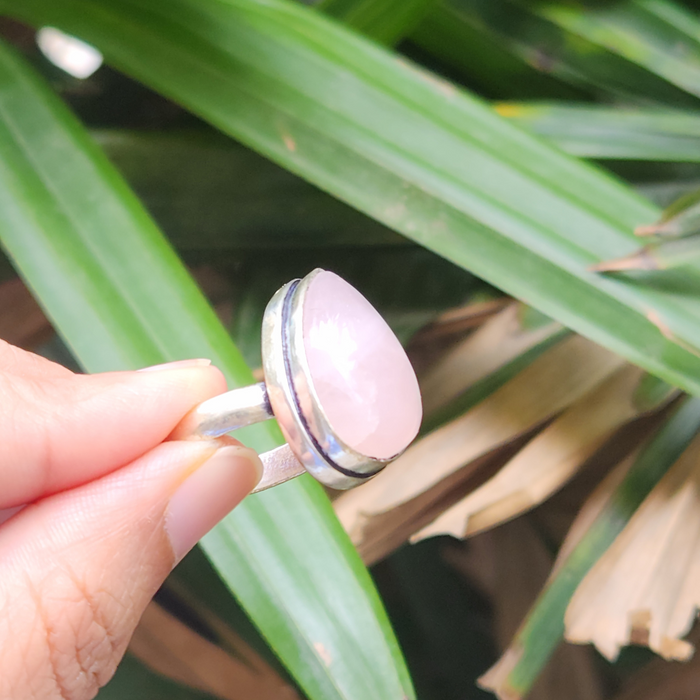 Certified Rose Quartz Adjustable Rings- R65