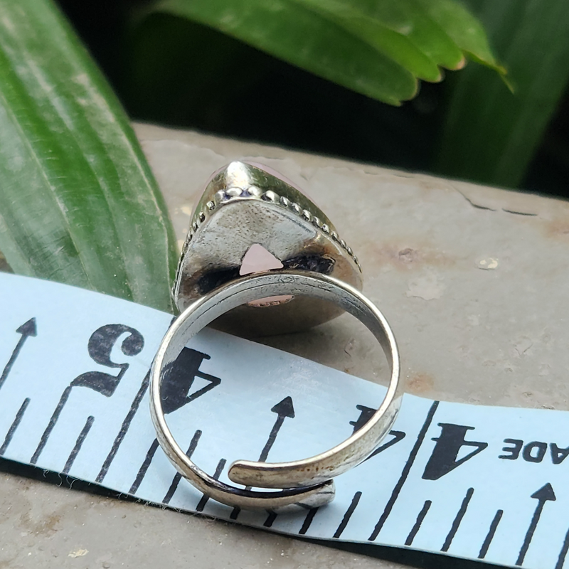 Certified Rose Quartz Adjustable Rings- R59