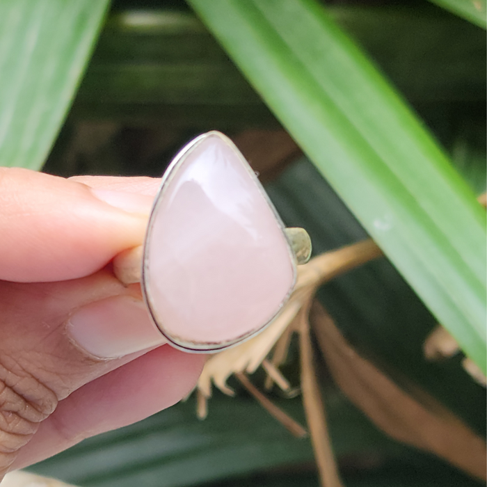 Certified Rose Quartz Adjustable Rings- R65