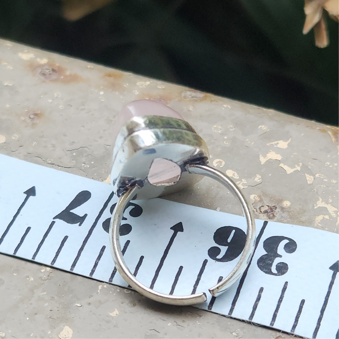 Certified Rose Quartz Adjustable Rings- R60
