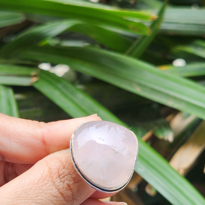 Certified Rose Quartz Adjustable Rings- R64