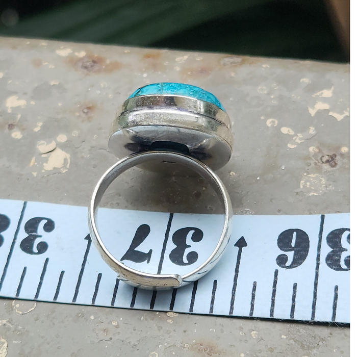 Certified Turquoise Firoza Adjustable Rings- R72