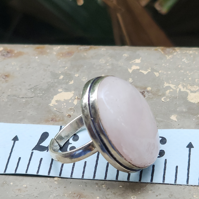 Certified Rose Quartz Adjustable Rings- R62