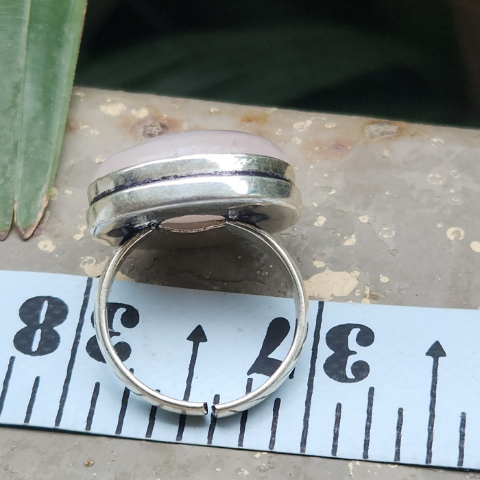 Certified Rose Quartz Adjustable Rings- R61