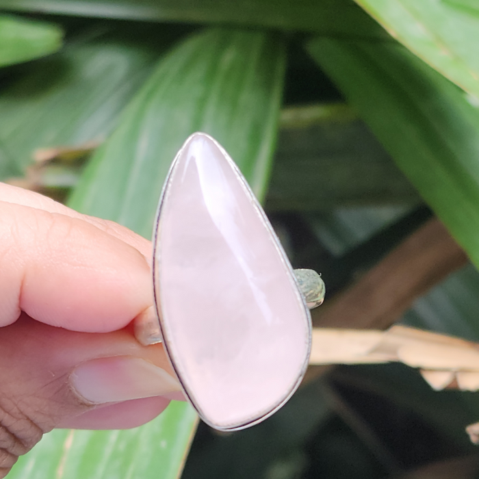 Certified Rose Quartz Adjustable Rings- R60