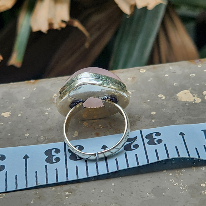 Certified Rose Quartz Adjustable Rings- R64
