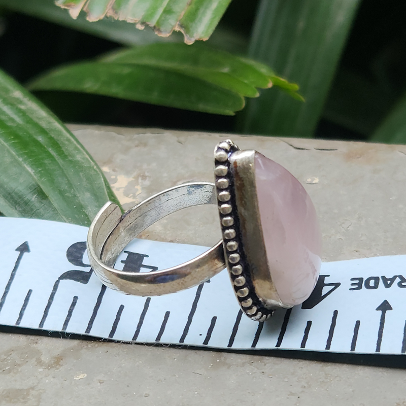 Certified Rose Quartz Adjustable Rings- R59