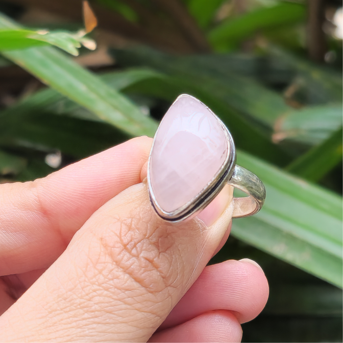 Certified Rose Quartz Adjustable Rings- R66