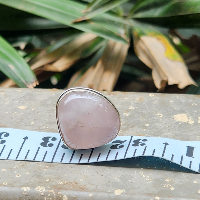 Certified Rose Quartz Adjustable Rings- R64
