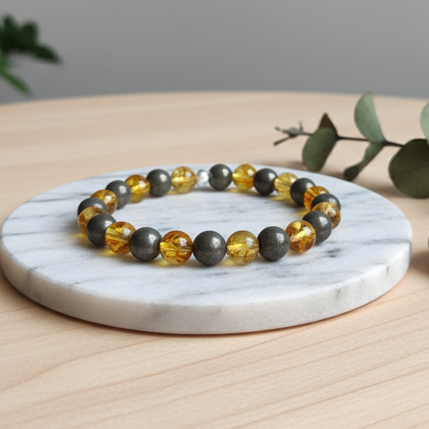 Citrine & Pyrite Bracelet