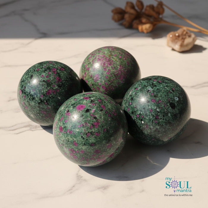 Ruby Zoisite Crystal Ball Sphere