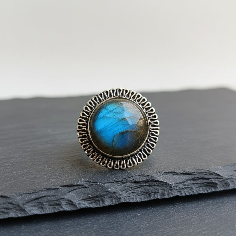 Labradorite Adjustable Rings- Design 26