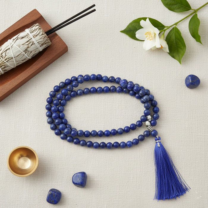 Lapis Lazuli Stone Rosary Mala 108 Beads