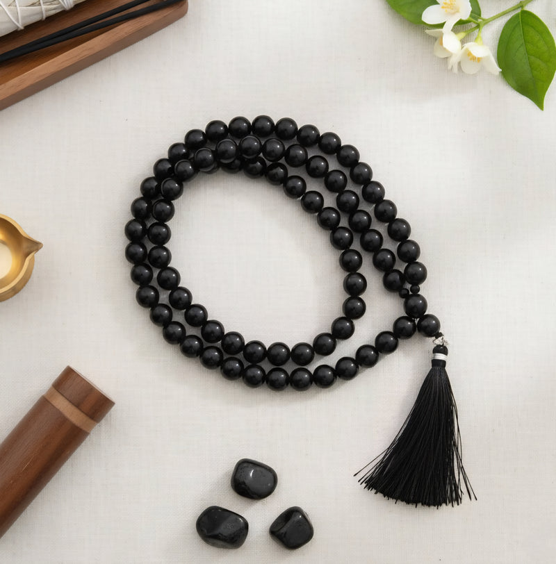 Black Onyx Stone Mala 108 Beads