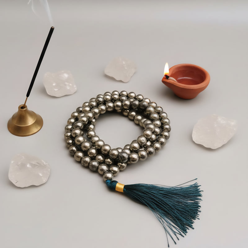 Pyrite Stone Mala 108 Beads
