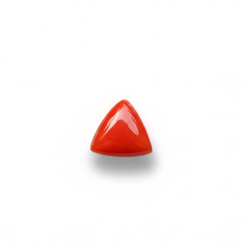 Red Coral (Moonga) Semi-Precious Gemstone- Triangle-5.56 Carat