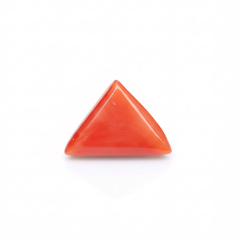 Red Coral (Moonga) Semi-Precious Gemstone- Triangle-5.38 Carat