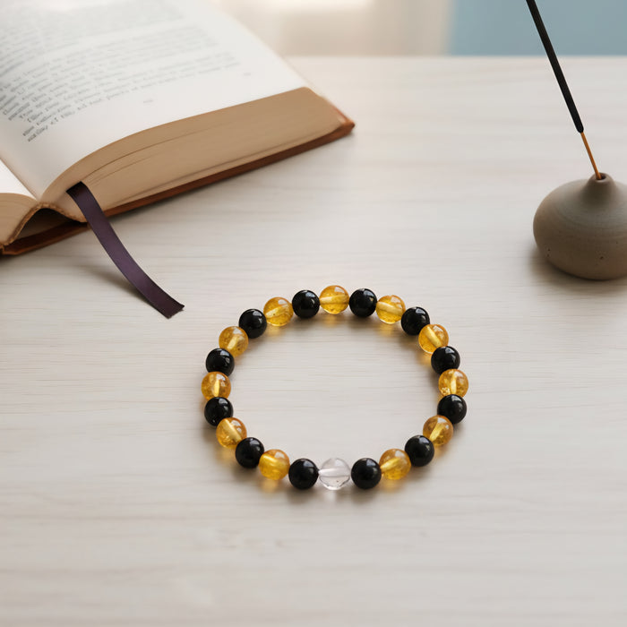 The Prosperity Shield - Citrine & Black Tourmaline Bracelet