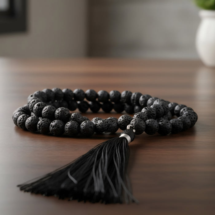 Lava Stone Rosary Mala 108 Beads