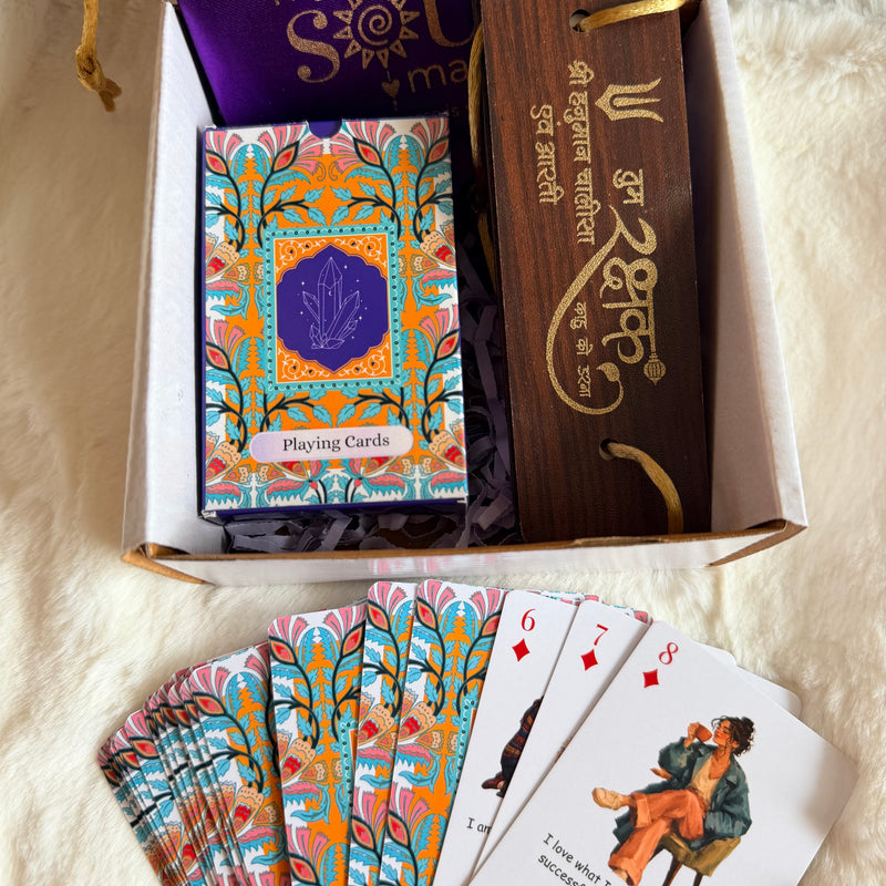 Playing Poker Cards with Daily Guidance Affirmations Gift Box- My Soul Mantra