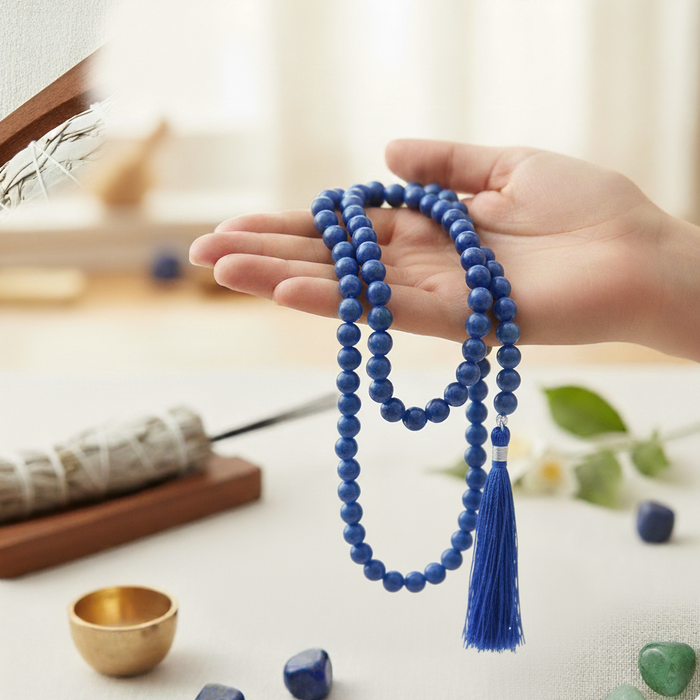 Lapis Lazuli Stone Rosary Mala 108 Beads