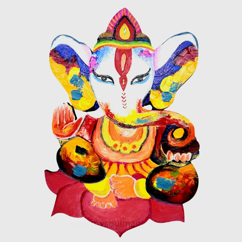 Hand painted Acrylic Ganesha Ji Magnet