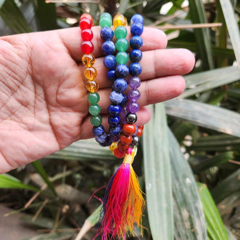 Seven Chakra Stone Jaap Mala 108 Beads