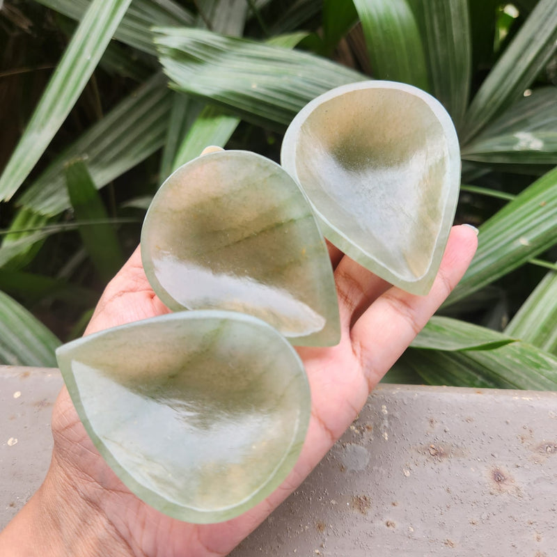 Natural Green Aventurine Crystal Diya -1 Piece