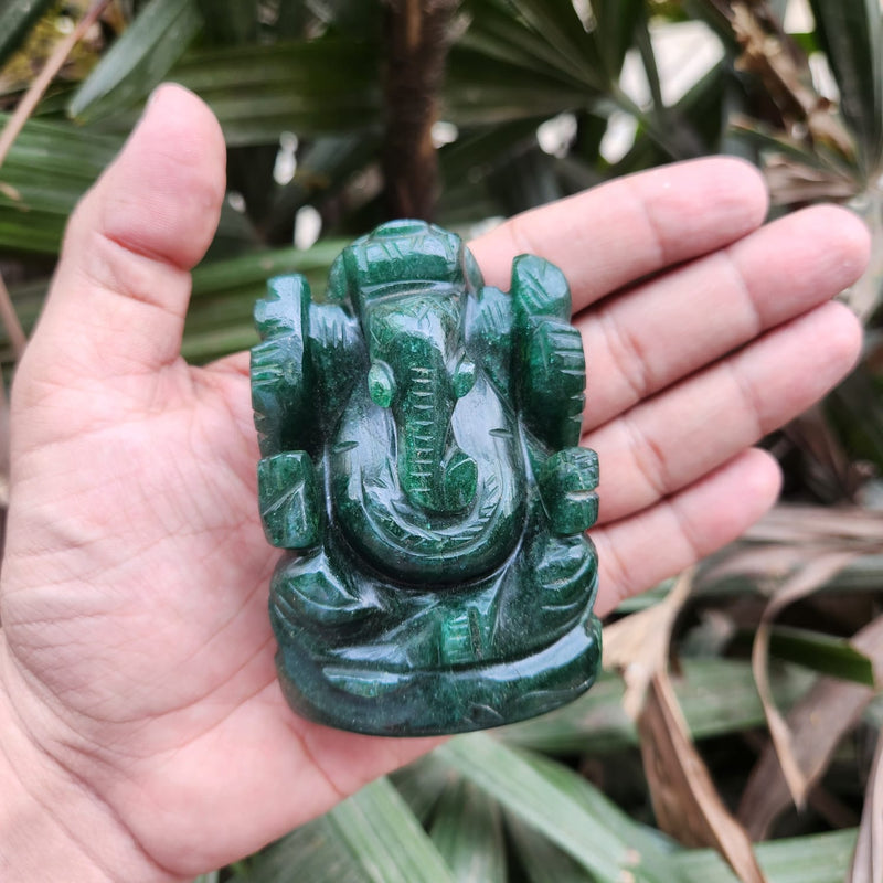 Green Jade Ganesha for Luck & Abundance