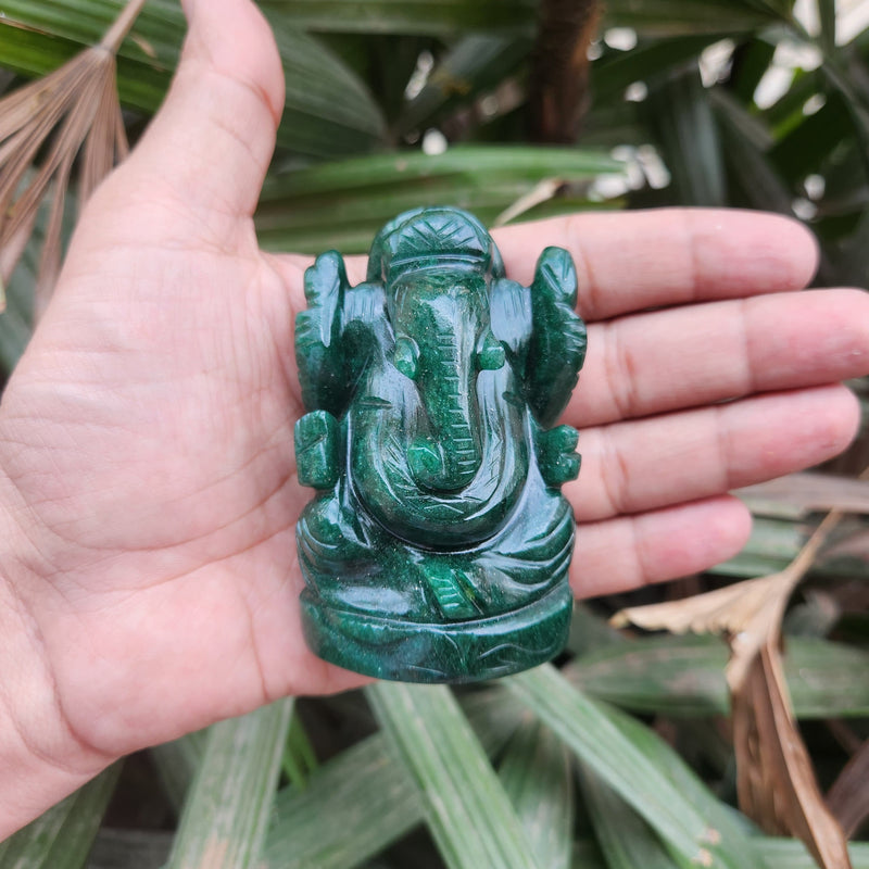 Green Jade Ganesha for Luck & Abundance