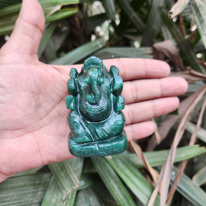 Green Jade Ganesha for Luck & Abundance