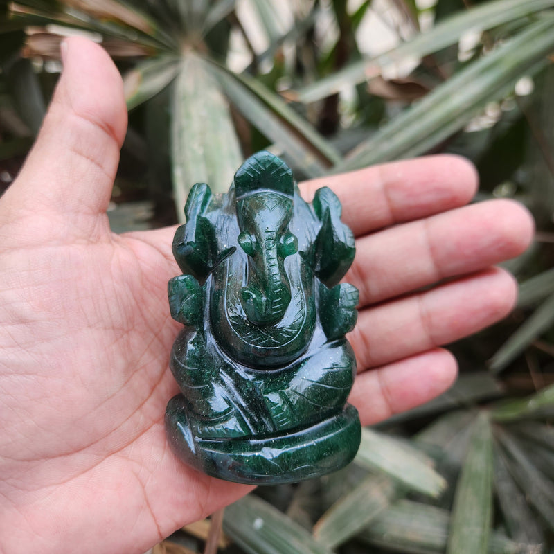 Green Jade Ganesha for Luck & Abundance