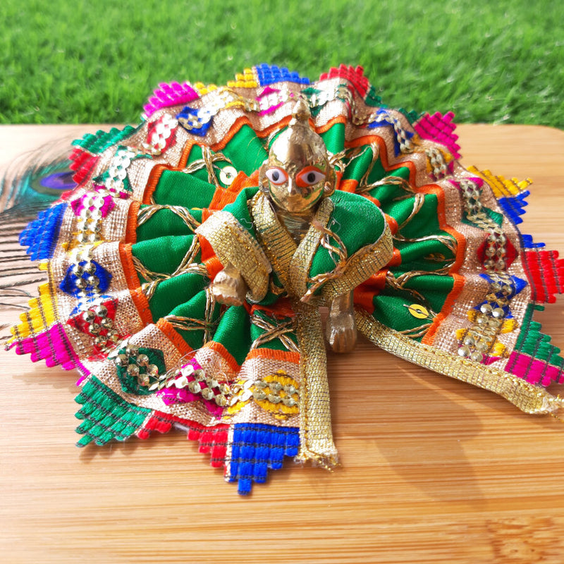 Laddu Gopal / Thakur Ji Poshak Green Color Size No. 0